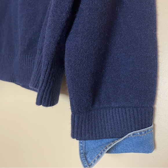 Commense 2 in 1 Denim Panel Lapel Sweater Women's XL NWT - Picture 10 of 15